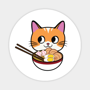 Orange Ramen Cat Magnet